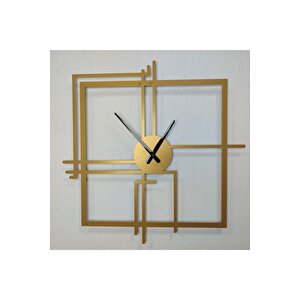Kare Querencia Metal Gold / Altın Duvar Saati - Ev / Ofis Saati - Hediye Saat 100 X 100 Cm
