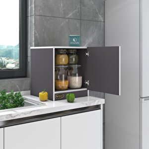 Kapaklı Mutfak Dolabı Melek29 Gri 039x029x29 Banyo Ofis Komodin (m) Gri
