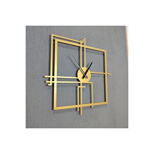 Kare Querencia Metal Gold / Altın Duvar Saati - Ev / Ofis Saati - Hediye Saat 80 X 80 Cm 80x80 cm