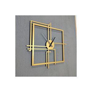 Kare Querencia Metal Gold / Altın Duvar Saati - Ev / Ofis Saati - Hediye Saat - 50 X 50 Cm 50x50 cm