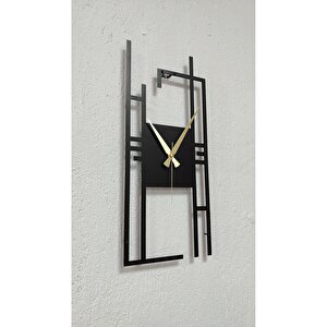 Carisma Metal Siyah Dikdörtgen Duvar Saati - Ev / Ofis Saati - Hediye Saat - 60 X 26 Cm 60x25 cm