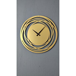 Circle Metal Gold / Altın Duvar Saati - Ev / Ofis Saati - Hediye Saat - 50 X 50 Cm 50x50 cm