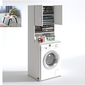 Çamaşır Makinesi Dolabı Hayzum Byz Kurutma Dolabı + Tankutay Laptop Sehpa Hediyeli