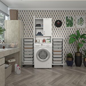 Çamaşır Makinesi Dolabı Sinemsepetduble Byz 08 Li Banyo Arkalıksız Kurutma Bulaşık