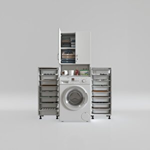 Çamaşır Makinesi Dolabı Sinemsepetduble Byz 08 Li Banyo Arkalıksız Kurutma Bulaşık