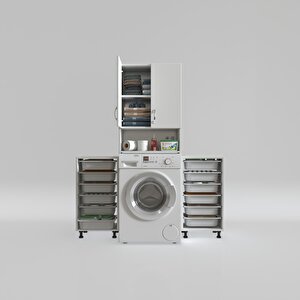 Çamaşır Makinesi Dolabı Sinemsepetduble Byz 06 Lı Banyo Arkalıksız Kurutma Bulaşık