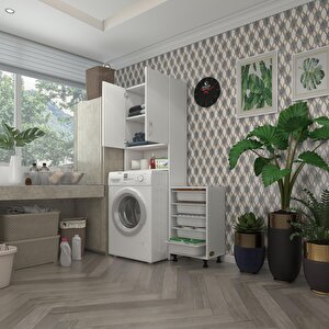 Çamaşır Makinesi Dolabı Sinemsepet Byz 05 Li Banyo Arkalıksız Kurutma Bulaşık