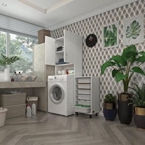 Çamaşır Makinesi Dolabı Sinemsepet Byz 06 Lı Banyo Arkalıksız Kurutma Bulaşık