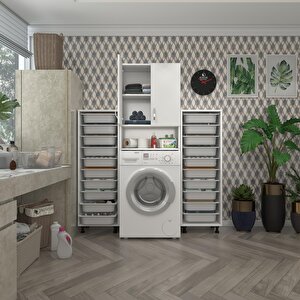 Çamaşır Makinesi Dolabı Sinemsepetduble Byz 10 Lu Banyo Arkalıksız Kurutma Bulaşık