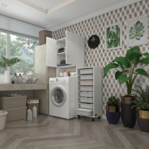 Çamaşır Makinesi Dolabı Sinemsepet Byz 08 Li Banyo Arkalıksız Kurutma Bulaşık