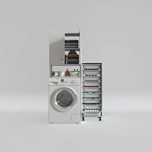 Çamaşır Makinesi Dolabı Avdotyasepet Byz 09 Lu Banyo Arkalıksız Kurutma Bulaşık