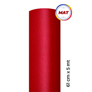 Mat Kırmızı Yapışkanlı Kaplama Folyosu 61 Cm X 5 Mt
