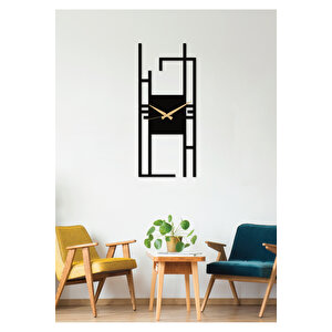 Carisma Metal Siyah Dikdörtgen Duvar Saati - Ev / Ofis Saati - Hediye Saat - 70 X 30 Cm