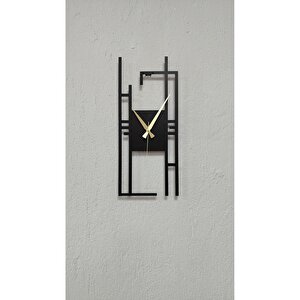Carisma Metal Siyah Dikdörtgen Duvar Saati - Ev / Ofis Saati - Hediye Saat - 70 X 30 Cm