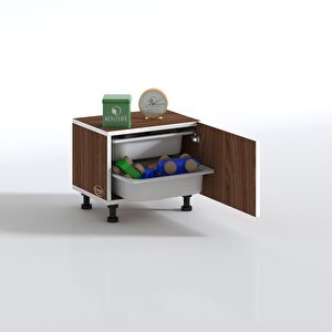 Sepetli Mutfak Dolabı Ruberukapak Cvz 038x45x30 Kapaklı Banyo Çamaşır Beyaz 2 Li Sepet