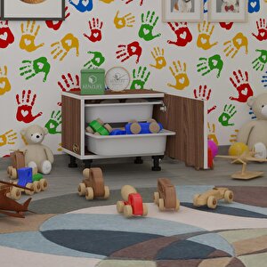 Sepetli Mutfak Dolabı Ruberukapak Cvz 038x45x30 Kapaklı Banyo Çamaşır Beyaz 2 Li Sepet