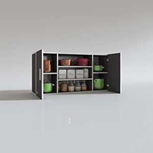 Kenzlife Hazır Mutfak Honnor32 Gri 060*120*32 Mutfak Banyo Dolabı Kapaklı Raflı
