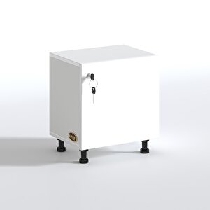 Kenzlife Sepetli Kilitli Mutfak Dolabı Ruberukilit Byz 050x45x30 Banyo Çamaşır Beyaz 3 Lü Sepet