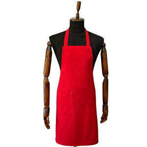 Lukitus Üniforma Kırmızı Leke Tutmaz Gabardin Aşçı Şef Barista Mutfak Önlük Unisex