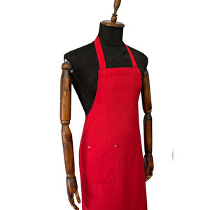 Lukitus Üniforma Kırmızı Leke Tutmaz Gabardin Aşçı Şef Barista Mutfak Önlük Unisex