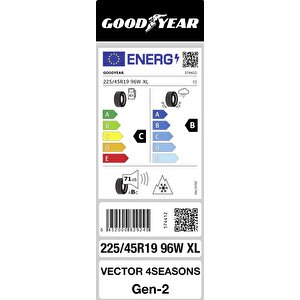225/45r19 96w Vector 4 Seasons G2 Xl Fp Oto Yaz Lastiği (üretim: 2024)