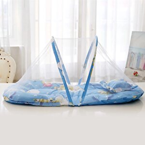 Katlanabilir Bebek Cibinlik Sineklik Seti, 92 Cm - Mavi