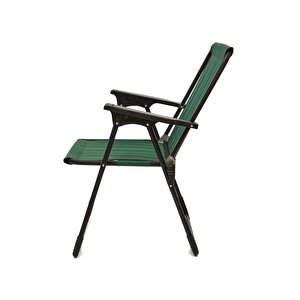 Natura 4 Adet Kamp Sandalyesi Katlanır Piknik Sandalye Dikdörtgen Bardaklıklı Yeşil Yeşil
