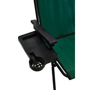 Natura 4 Adet Kamp Sandalyesi Katlanır Piknik Sandalye Dikdörtgen Bardaklıklı Yeşil