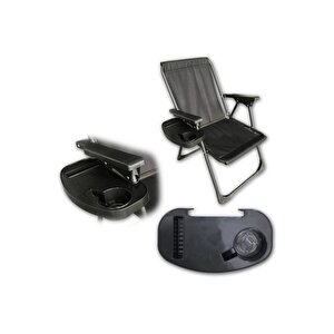 Kamp Sandalyesi Koltuğu Bardaklığı Piknik Sandalye Koltuk Yan Sehpası Aparat Bardaklık Siyah
