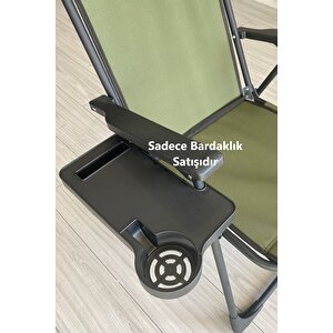 Bardaklık Kamp Sandalyesi Bardaklığı Piknik Sandalye Yan Sehpası Siyah