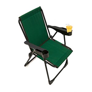 Silva Kamp Sandalyesi Bardaklıklı Lüks Piknik Sandalye Yeşil Yeşil