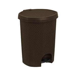 Sağlam Plastik Damla Pedallı Çöp Kovası 3 Nolu İç Kovalı (18 Lt) Kahverengi