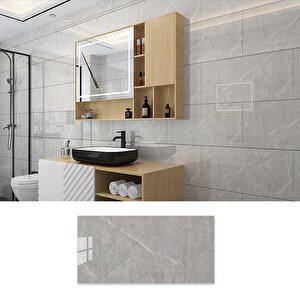Bs1744 Mermer Desenli 6 Adet 60x30cm Yapışkanlı Esnek Karavan Banyo Duvar Kaplama Paneli Shiny-2