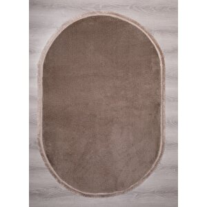 Modern Dekoratif Oval Spor Saçaklı Puffy Peluş Halı Yolluk 120x180 cm