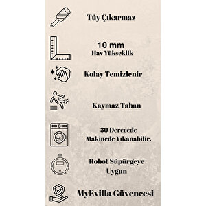 Dekoratif Puffy Peluş Yumuşak Yıkanabilir Kaymaz Taban Kesme Halı Yolluk Krem