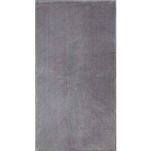 Dekoratif Puffy Peluş Yumuşak Yıkanabilir Kaymaz Taban Kesme Halı Yolluk Gri 150x350 cm