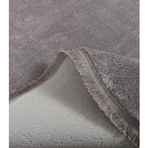 Modern Dekoratif Oval Spor Saçaklı Puffy Peluş Halı Yolluk 40x60 cm