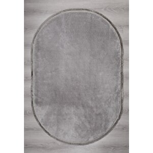Modern Dekoratif Oval Spor Saçaklı Puffy Peluş Halı Yolluk 80x150 cm