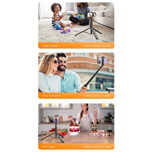 Torima C10 Çok Amaçlı Tripod Kumandalı Selfie Çubuğu Siyah