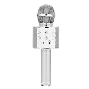Torima Ws-858 Karaoke Mikrofon Aux Usb Ve Sd Kart Girişli Bluetooth Hoparlör Gümüş