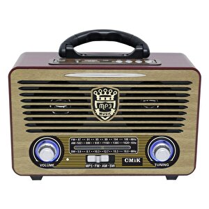 Torima M-115bt Kumandalı Nostaljik Radyolu Bluetooth Hoparlör Gold