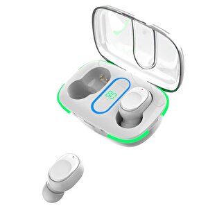 Y90 Şarj Göstergeli Tws Kulaklık Bluetooth Kablosuz Kulakiçi Kulaklık Beyaz