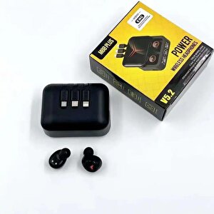 M88 Plus Şarj Göstergeli Powerbank Özellikli Bluetooth Kablosuz Kulakiçi Kulaklık Siyah
