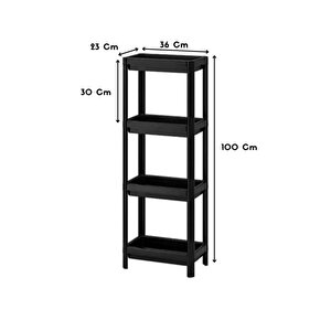 Liveda Trend Kare Sebzelik Siyah (banyo-mutfak Çok Amaçlı Raf Ünitesi)