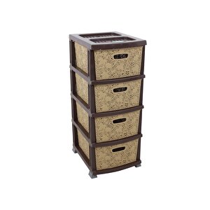 Sağlam Plastik Elegant Dantel Komidin (4 Çekmeceli Sebzelik) Çölbeji