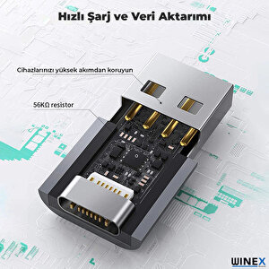 Philips 6a 100w Type-c To Type-c Örgülü Hızlı Data Ve Şarj Kablosu 50cm + Winex Usba To Type-c 3.1 Otg Çevirici Dönüştürücü Adaptö
