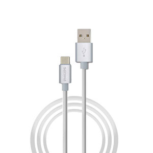 3a 60w Usba To Type-c 1.2m Hızlı Şarj Ve Data Kablosu Beyaz + Schitec Type-c To Usba 3.0 Dönüştürücü Adaptör