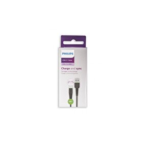 Philips Usba To Type-c Hızlı Data Ve Şarj Kablosu 1.2m Siyah + Schitec Type-c To Usba 3.0 Otg Dönüştürücü Adaptör