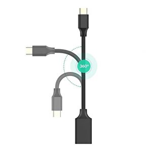 Philips Usba To Type-c Hızlı Data Ve Şarj Kablosu 1.2m Siyah + Schitec Type-c To Usba 3.0 Otg Dönüştürücü Adaptör