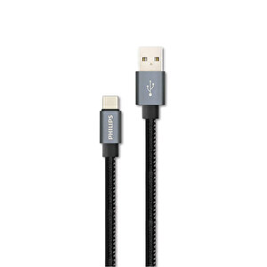 3a 60w Usba To Type-c Deri Kaplama Hızlı Şarj Ve Data Kablosu Siyah + Schitec Type-c To Usba 3.0 Otg Dönüştürücü Adaptör